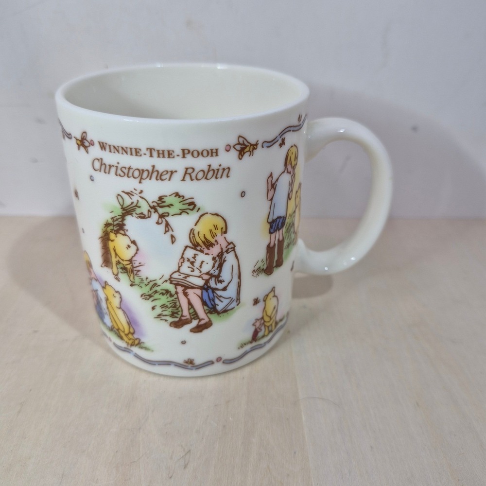 Classic Winnie the Pooh Christopher Robin Coffee Mug Japan Ceramic E.H. Shepard